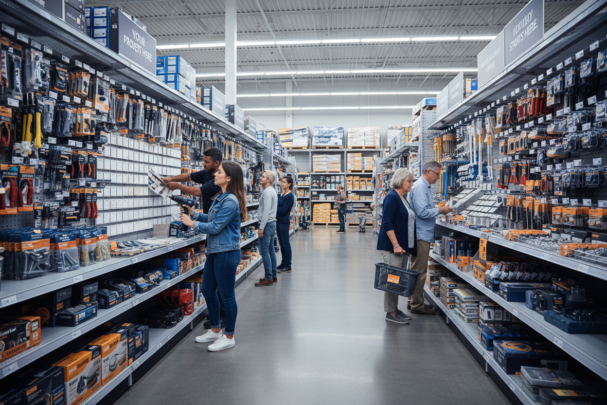 gente en una ferreteria