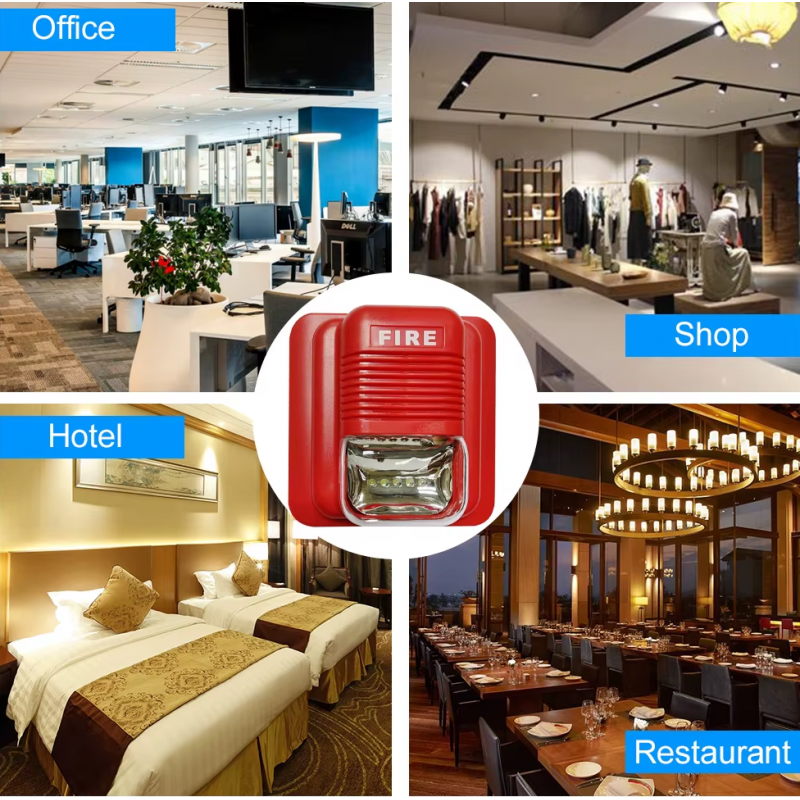 Sirena Baliza Alámbrica Alarma De Incendio Vhome DC 12-24V